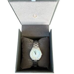 Ladies Bulova Sutton Diamond Watch with Mother of Pearl Dial Model: 96R253